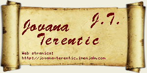 Jovana Terentić vizit kartica